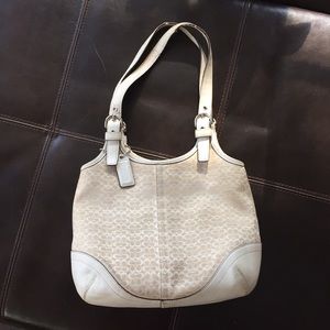 Coach classic C purse in white and cream